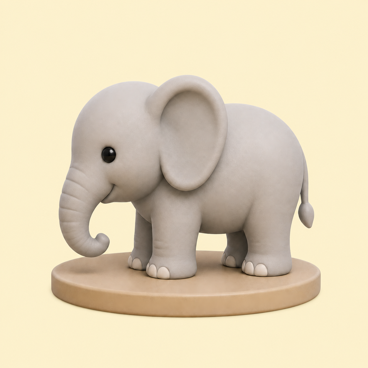 Gajah 3D di atas tapak